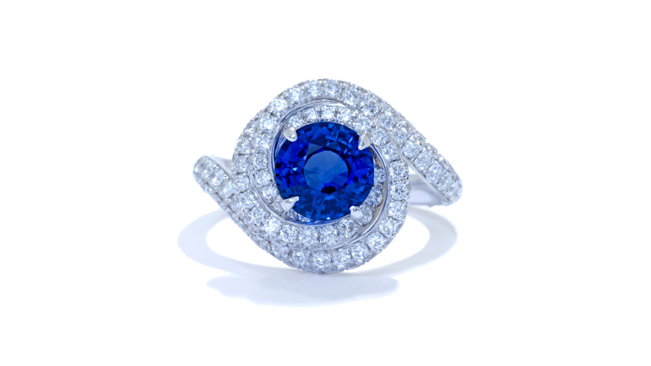 jb3453_bsap7-0rd - Pavé Style Custom Sapphire Ring at Ascot Diamonds