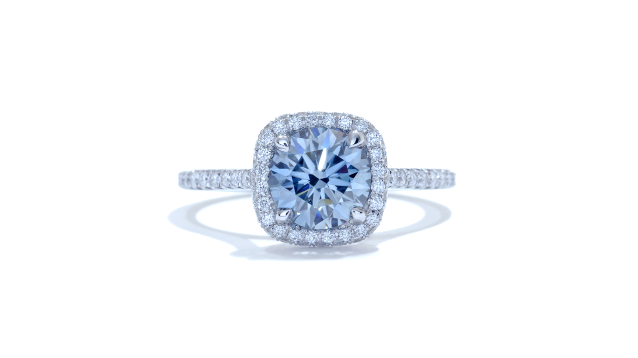 Fancy Blue Diamond Ring Lab Grown Ascot Diamonds