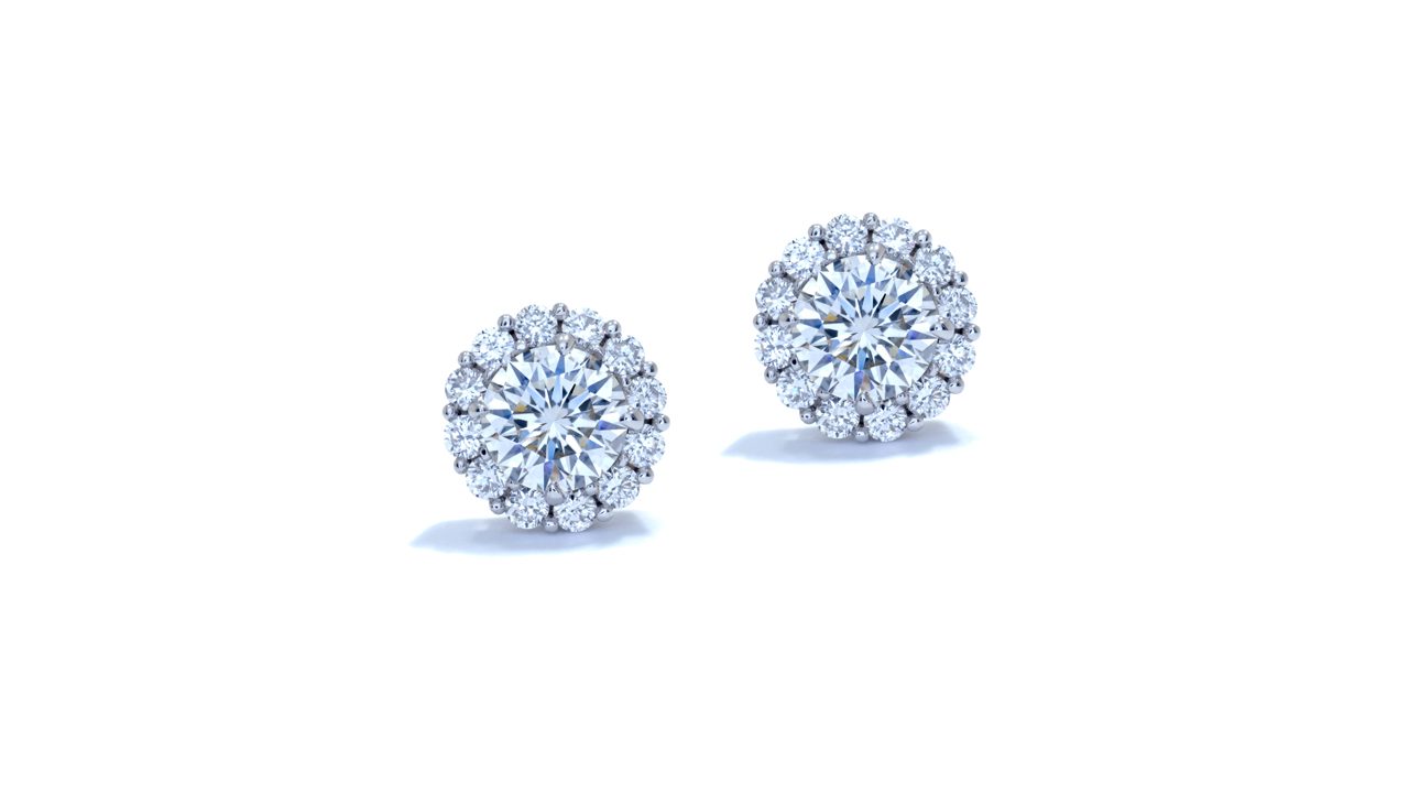 jb6621 - Natural Diamond Halo Earrings at Ascot Diamonds