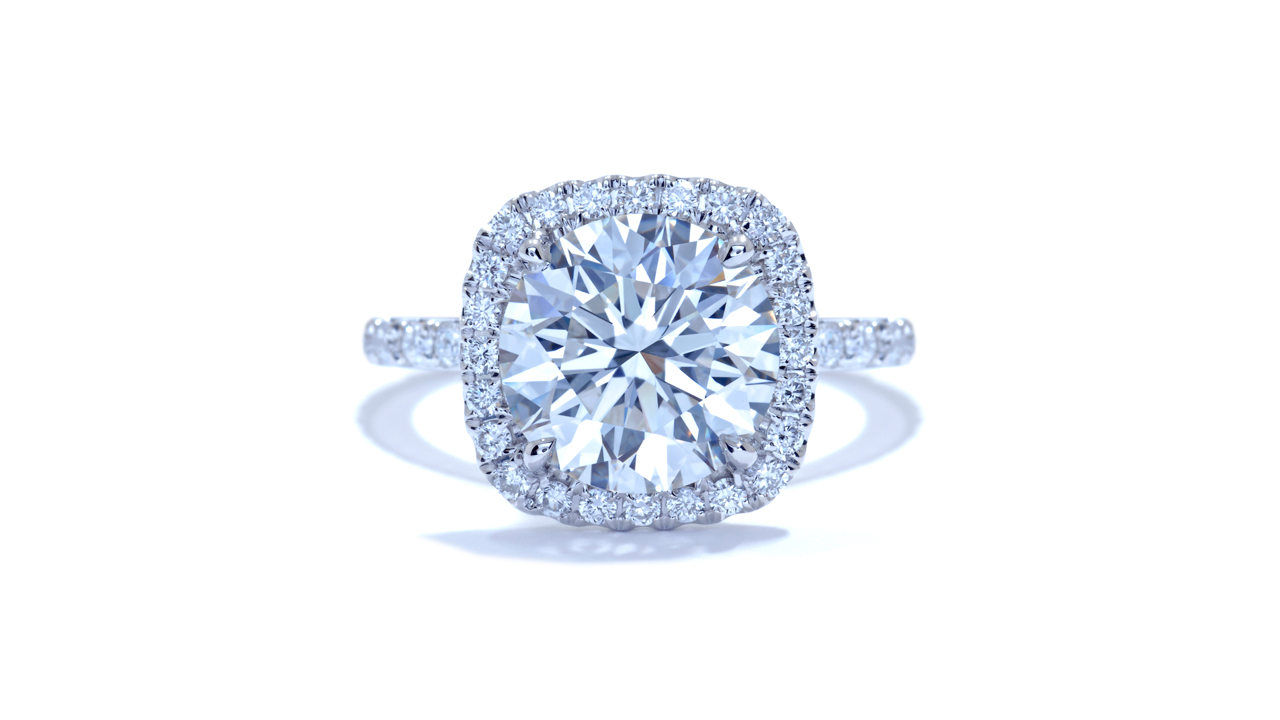 jb6834_lgd2006 - Cushion Halo Engagement Ring | Lab Grown at Ascot Diamonds